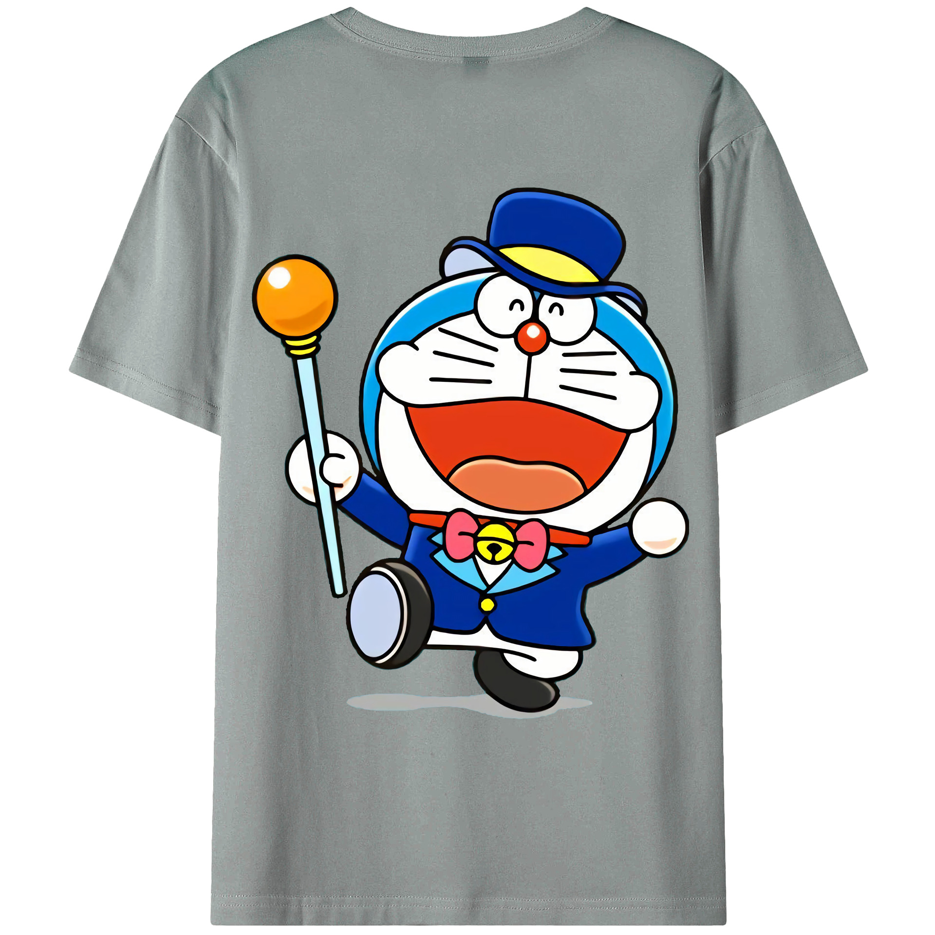 （画像用） ドラえもん Doraemon 綿100％ メンズ半袖Tシャツ（バックプリント） 通気性